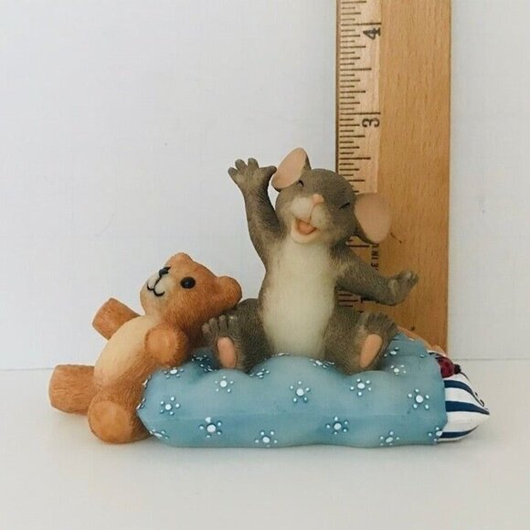Sleepy Head Fitz & Floyd Charming Tails Mouse Teddy Bear #89/113 Figurine & Box - Picture 9 of 10